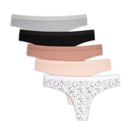 Nautica Women's Cotton Thong Underwear Set, 5-Pack