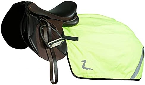Horze High-Visibility Reflective Horse Quarter Sheet Riding Blanket with Fleece Lining - Yellow - Horse