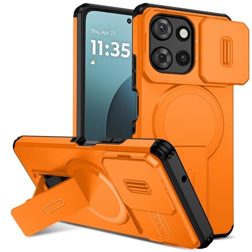 Coque Motorola G 5G 2024 anti rayure objectif avec sa protection coulissante orange