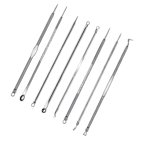 Kit Profissional Extrator de Cravos - Conjunto de 7 Peças em Aço Inoxidável para Limpeza de Pele