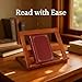 Tressify Portable Reading Book Stand, 11.7 X 9.3 in Wooden Holder, Adjustable and Foldable Design, for Students
