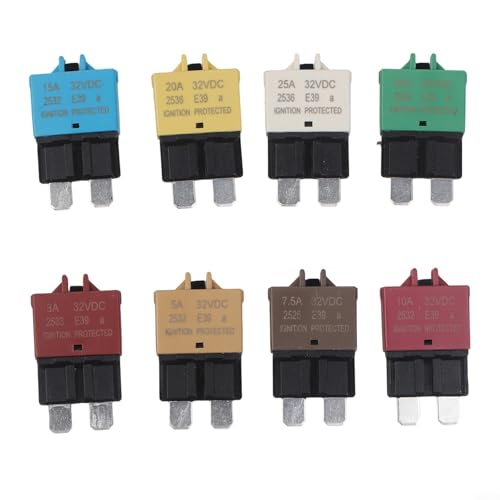 Pack de 8 fusibles manuales con reinicio automático para sistemas eléctricos marinos, de camiones, RV y audio para auto: 3 A a 30 A miniatura 1