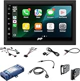 Stinger Jeep Wrangler JK (2007-18) 6.8” HD Touchscreen Double DIN Car Radio Head Unit, Wireless Apple CarPlay & Android Auto, Bluetooth, USB Charging, Camera Inputs, SWC, Plug & Play Stereo Dash Kit