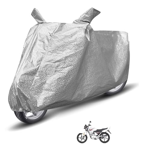 Image of Auto Hub Waterproof Bike Cover Compatible with Yamaha Libero G5 Dustproof, UV Protection Two Wheeler Bike Libero G5 Cover - Metallic Silver