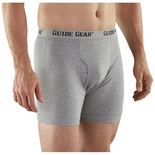 Guide Gear Mens Boxer Shorts Cotton Underwear Briefs 6 Pack with Elastic Waistband2