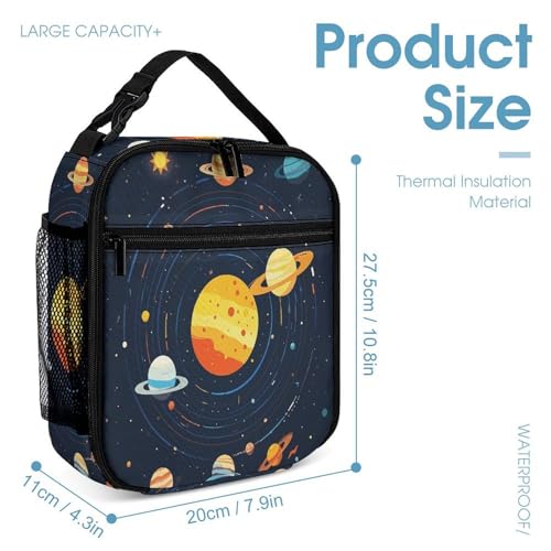 3Pcs Backpack Sets Solar System Planets Print Travel Daypack 3 in 1 Lightweight Backpack Set with Lunch Bag And Cosmetic Bag4