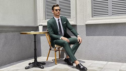 Mens 2 Piece Slim Fit Suits for Men Wedding Prom Formal Suit Classic One Button Blazer Pants Set ALV214