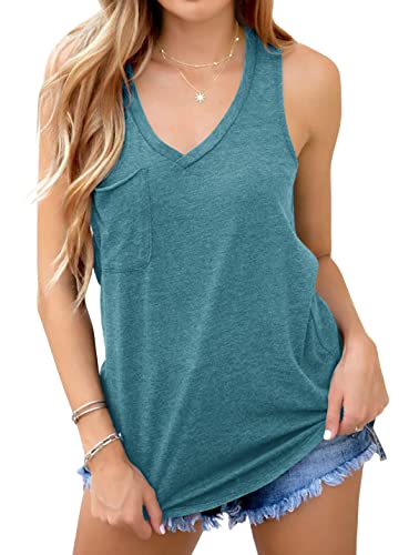 Laseily Women's V Neck Sleeveless Tank Tops Workout Yoga Loose