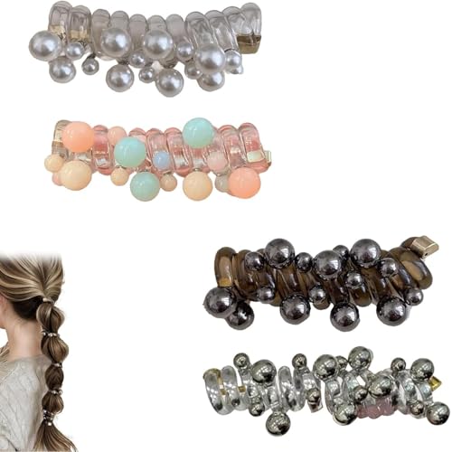 Cintas elásticas suaves en espiral para mujer, 4 unidades, coloridas bandas para el cabello para mujeres y niñas, cómodas cintas para el cabello sin arrugas para coletas y peinados diarios