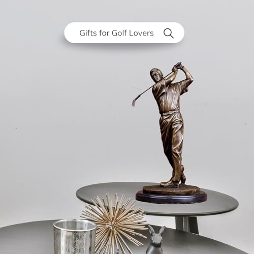 Estatua de Hombre Golfista de Bronce 14.6 pulgadas miniatura 5