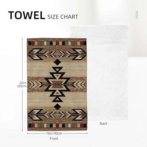 DAFENA Western Kitchen Towels 16x24 Inch Brown Black Boho Aztec Decor Dish Towels Rustic Beige Native Geometic American Decoration Hand Towels Absorbent Dish Cloths for Home Kitchen Dining Set of 2 — view 2