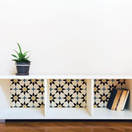 Image of Moroccan Tile Stickers | Waterproof Self Adhesive Peel & Stick Tile Decals for Kitchen Backsplash, Bathroom Wall, Floor, Furniture & Glass (6x6 Inch, Design 29)