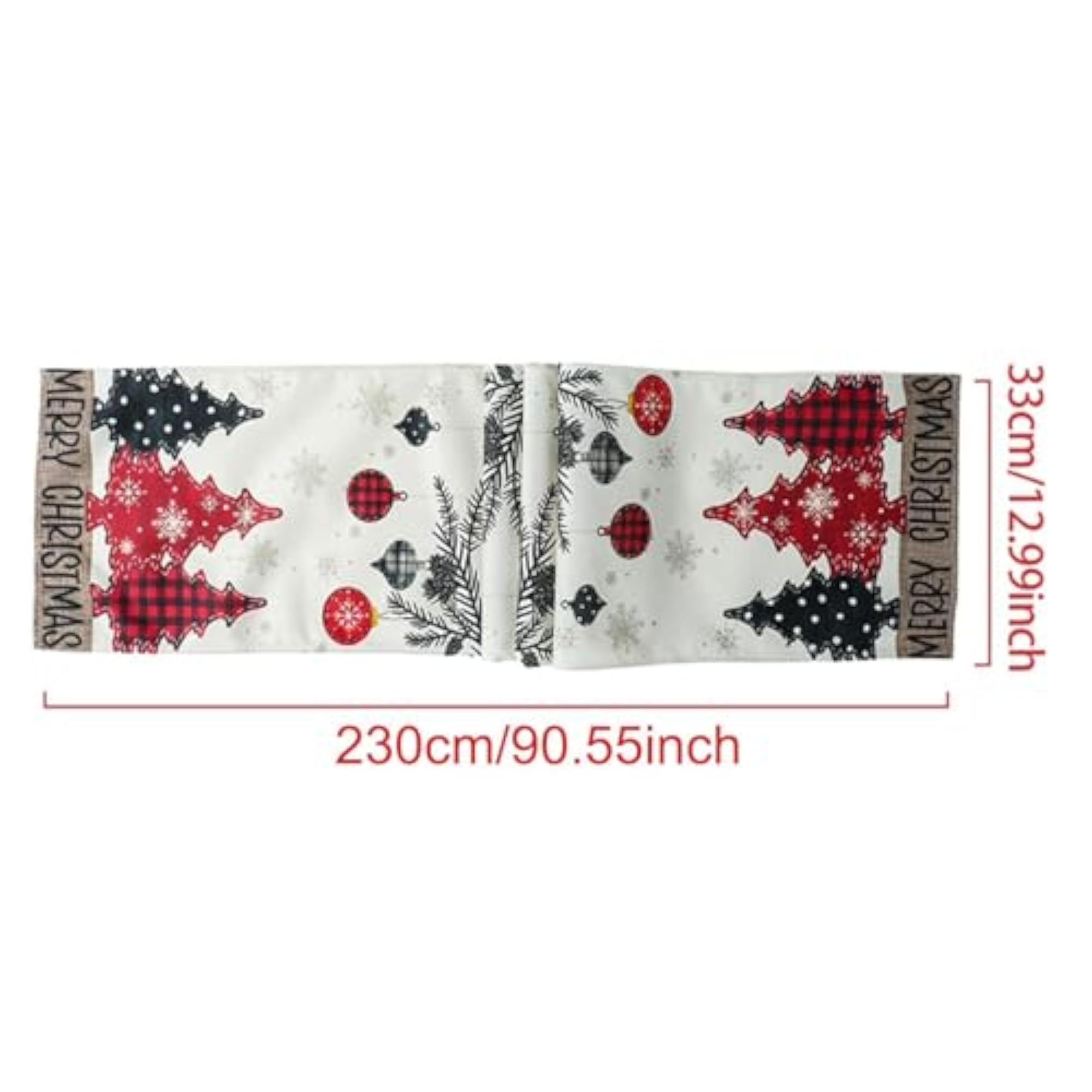 Festive Winter Table Runner with Leaf Sculpture Design