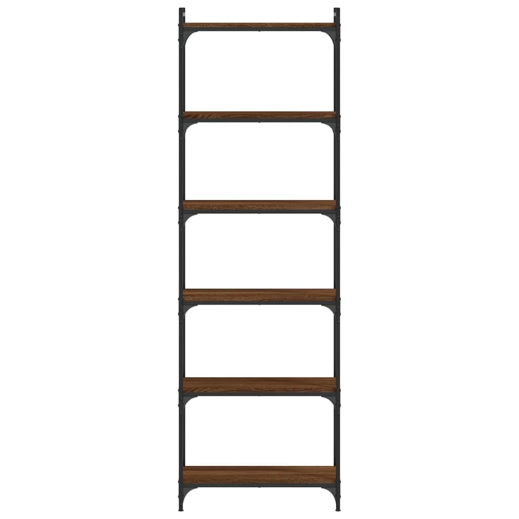 Generisch Bücherregal 6 Böden Braun Eiche-Optik 60x30x188cm Holzwerkstoff,Möbel,Regalsysteme,Bücherregale Bücherschränke-837666