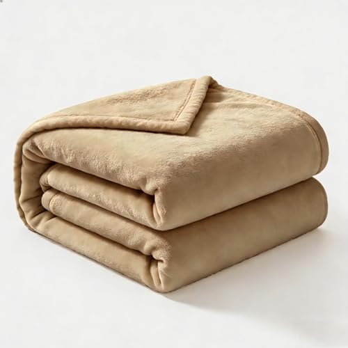LZJD Sofa Überwurfdecke 60 x 160 cm Weich und Waschbar Wohndecke Kuscheldecke Falten Beständig/Anti-Verfärben für Sofa/Couch Und Tagesdecke, Kamel