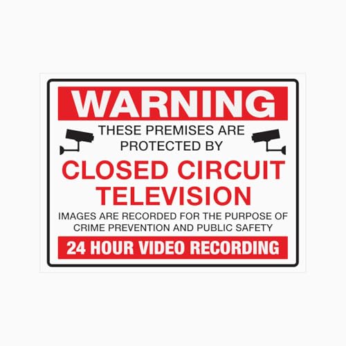 THESE PREMISES ARE PROTECTED BY CLOSED CIRCUIT TELEVISION SIGN – Metal Tin Sign 12x8 Inch for...
