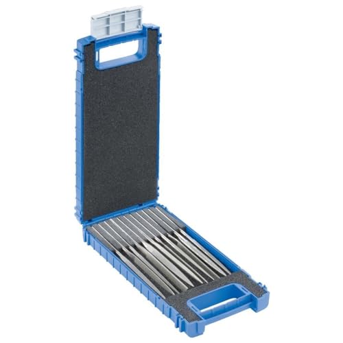 PFERD Diamant-Nadelfeilen-Set, 11-teilig, Korngröße D 126, 140mm, in bruchfester Kunststoffbox, 15842112 – Für den universellen Einsatz im Werkzeugbau