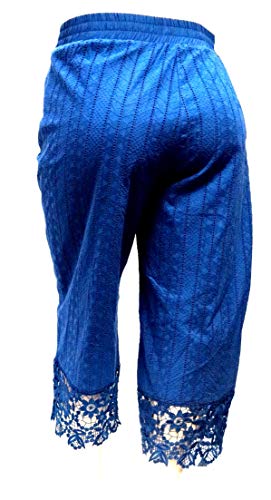 VERONA COUTURE/PASION Women's Plus Size Stretch Premium Navy Blue Denim Jeans Capri High Waist4