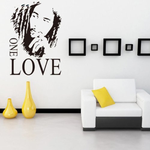 BOB Marley ONE Love PVC Wall Decal Sticker Dorm Room Music Fan Mural Room Decor