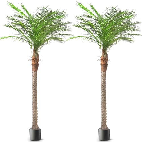 Image of Vitalismo Artificial Phoenix Palm Tree 9ft 2 Set Tall Outdoor /Indoor Decor
