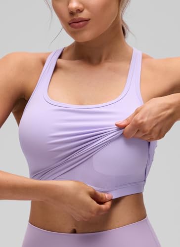 Image of CRZ YOGA Butterluxe Racerback Crop Tank Tops | Light Support, Removable Pads, Yoga, Extremely Soft, Scoop Neck, Longline Sports Bras for Women