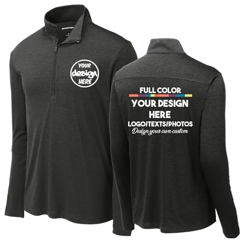 INK STITCH Men St469 Custom printing Front and Back Personalized Endeavor Half Zip Up Pullover