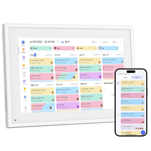 Canupdog Digital Calendar, 10.1inch Smart WiFi Digital Calendar&Chore Chart, Touch Screen HD Display for Family Schedules, Share Moments Instantly from Anywhere, Gifts for Women Mom