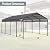 12 ×20 Metal Carport with Galvanized Steel Roof, Heavy Duty Outdoor Garage Shed Alternative, Car Canopy Storage Pavilion, Dark Grey