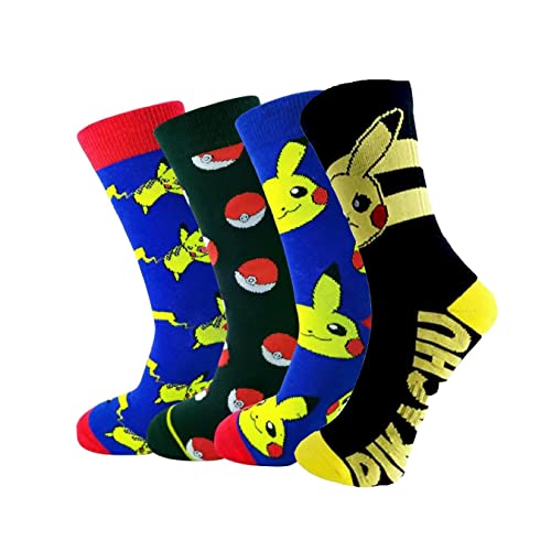 Dremokay 4 pares de hombres estampado novedad colorido divertido dibujos animados tripulación...