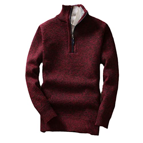 Pull en polaire homme col roulé chaud demi-fermeture éclair