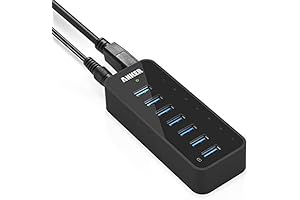 Anker Ultra-High-Speed 7-Port USB 3.0 Data Hub with 36W Power Adapter
