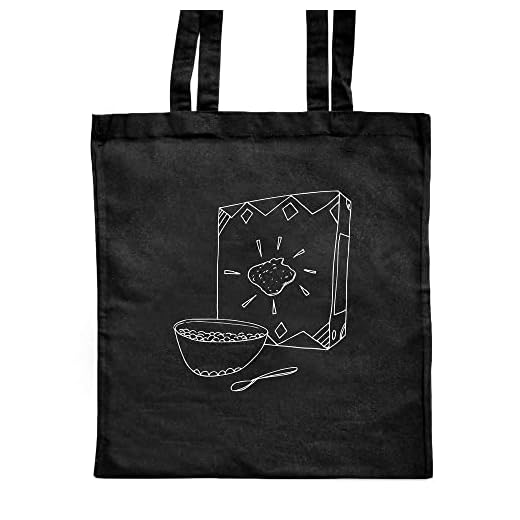 Azeeda 'Caja y tazón de Cereales' Bolso Tote Negro Clásico (ZB00005031)