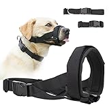Barkless Dog Muzzle, Soft Padded Comfy Muzzle for Biting and Chewing, Adjustable Muzzle for Small, M