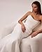 cantcauli Mermaid Wedding Dress for Bride Strapless Cowl Neck Ruched Chiffon Tight White Long Bridal Dresses with Train US0
