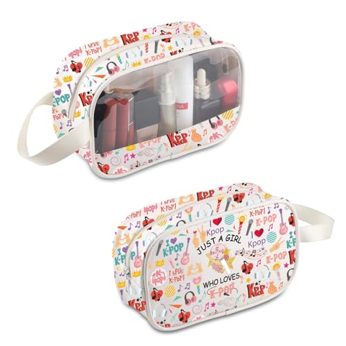 PLITI Korean Makeup Bag Korean Drama Fan Gift Just A Girl Who Loves K-Pop Zipper Pouch Korean Group Gift for k Drama Lovers (Loves Pop MBU)