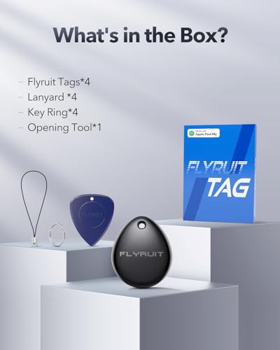 [Prime] 4-Count FLYRUIT Apple Find My Bluetooth Tracker Tags (iOS Only, MFi Certified, Black) $9.99 + Free Shipping + 58% Off Code S7RWYKLX Prime - image 8