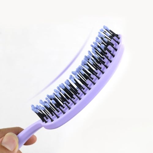 Image of 1 Pcs Ergonomic Curved Vented Hair Brush for Women Detangling Comb for Natural, Curly, Wet, Dry, Thick, Straight & Long Hair - Smooth Styling with Comfortable Grip & Easy to Clean Design