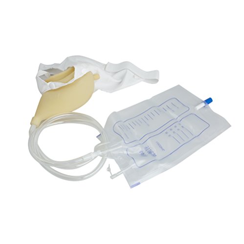 Urinal Bag Portable Wearable Urinal +Urine Bag Collector +Toilet Elastic Waistband 1000ml Reusable Pee Bag (Female)