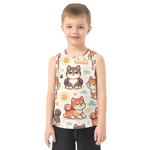 susiyo Cute Cartoon Dogs Boys Sleeveless Tank Top Girls Athletic T Shirt2