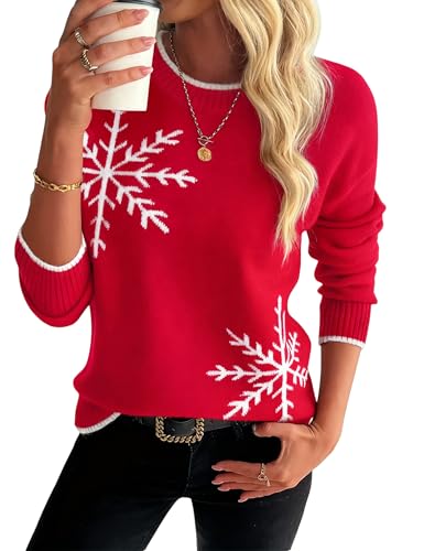 Demegimi Damen Weihnachtspullover Christmas Pullover Warm Lustiger...