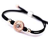 FREEMODE I Love You Bracelet - 100 Languages Love Memory Handmade Rope Adjustable Couple Bracelet, Memorable Gift for Sister and Lover.