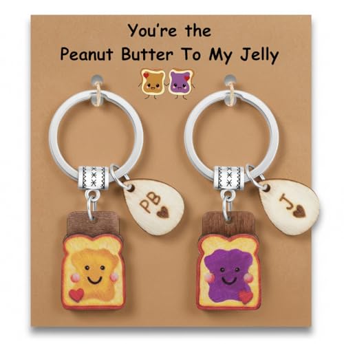 PEALICIOUS Cute Toast Keychain for Girls, Best Friend Gift for Her as Couples Valentines Matching...
