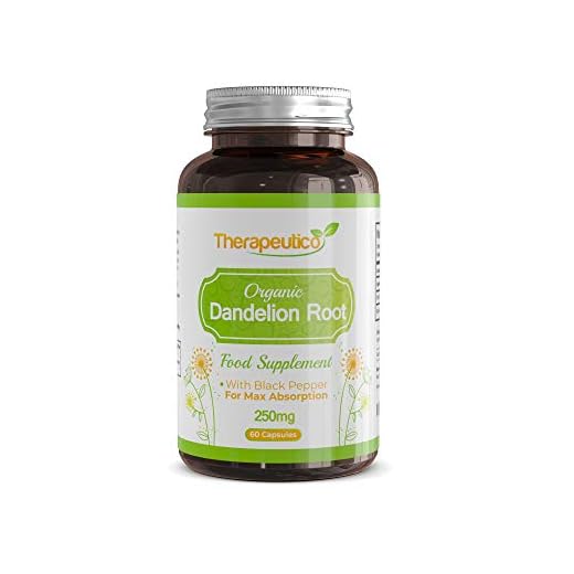 Organic Dandelion Root Capsules with Black Pepper | 60 Veg Caps | Maximum Absorption | SA Certified | No Preservatives | Natural Water Retention Tablets | Made in UK | Vegan