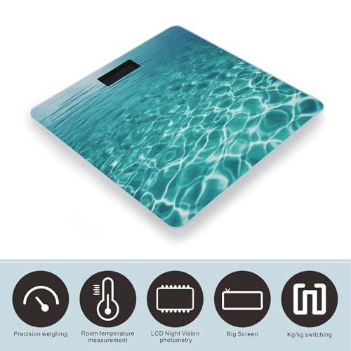 Báscula digital de baño con plataforma amplia y pantalla LCD miniatura 3