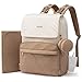LOVEVOOK Diaper Bag Backpack, Baby Travel Bags for Boys & Girl, Toddler Waterproof Diaper Bag w/Changing Pad (Beige khaki, 15.6''-Small)
