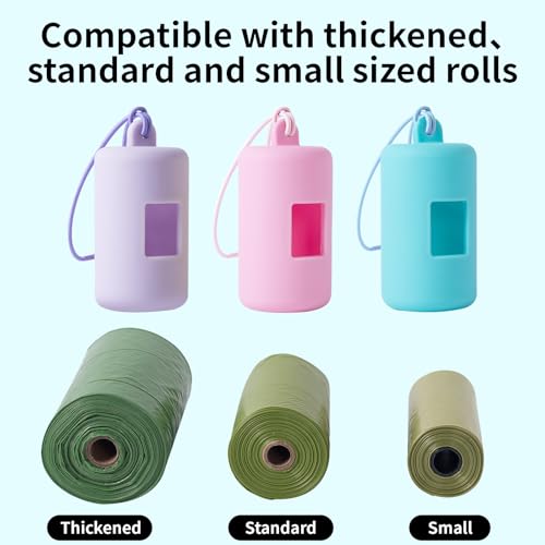 3Pack Dog Poop Bag Holder for Leash,Integrated Molding Soft Plastic Pet Waste Bag Dispenser with Elastic Loop Protable Doggie Poop Bag Dispensers - Thumbnail 4