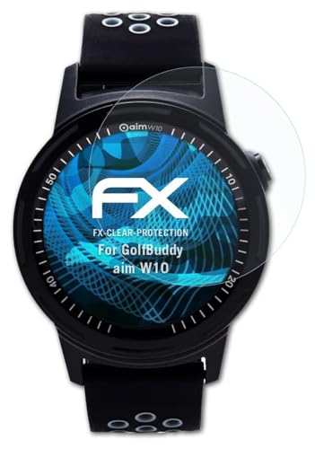 atFoliX Screen Protection Film compatible with GolfBuddy aim W10 Screen Protector, ultra-clear FX Protective Film (3X)