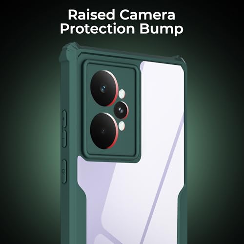 Image of A rtistque Clear Hard Transparent Acrylic Armor Anti-Drop Shockproof TPU Edge Back Cover Case for Realme 15 Pro 5G - Green