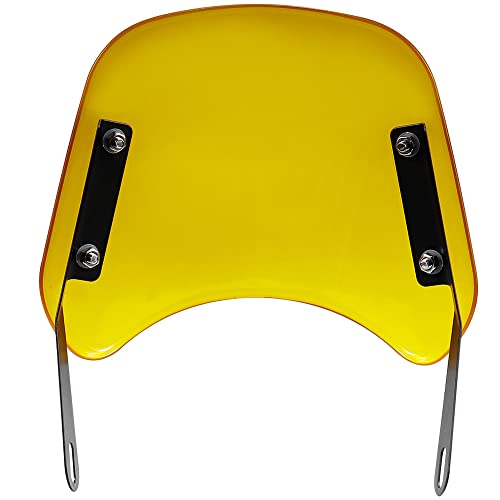 Universal Motorrad Windschutzscheibe Windshield Windabweiser für 5 ’’ - 7 ’’ Scheinwerfer Motorrad (Gelb)