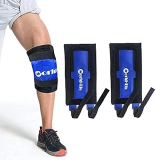 WORLD-BIO Reusable Knee Gel Ice Pack, Cooling Pad with Wrap for Knee Pain